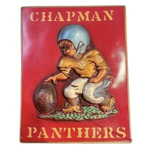Vintage Style Boy Football Player # 10 Chapman Panthers Wall Hanging